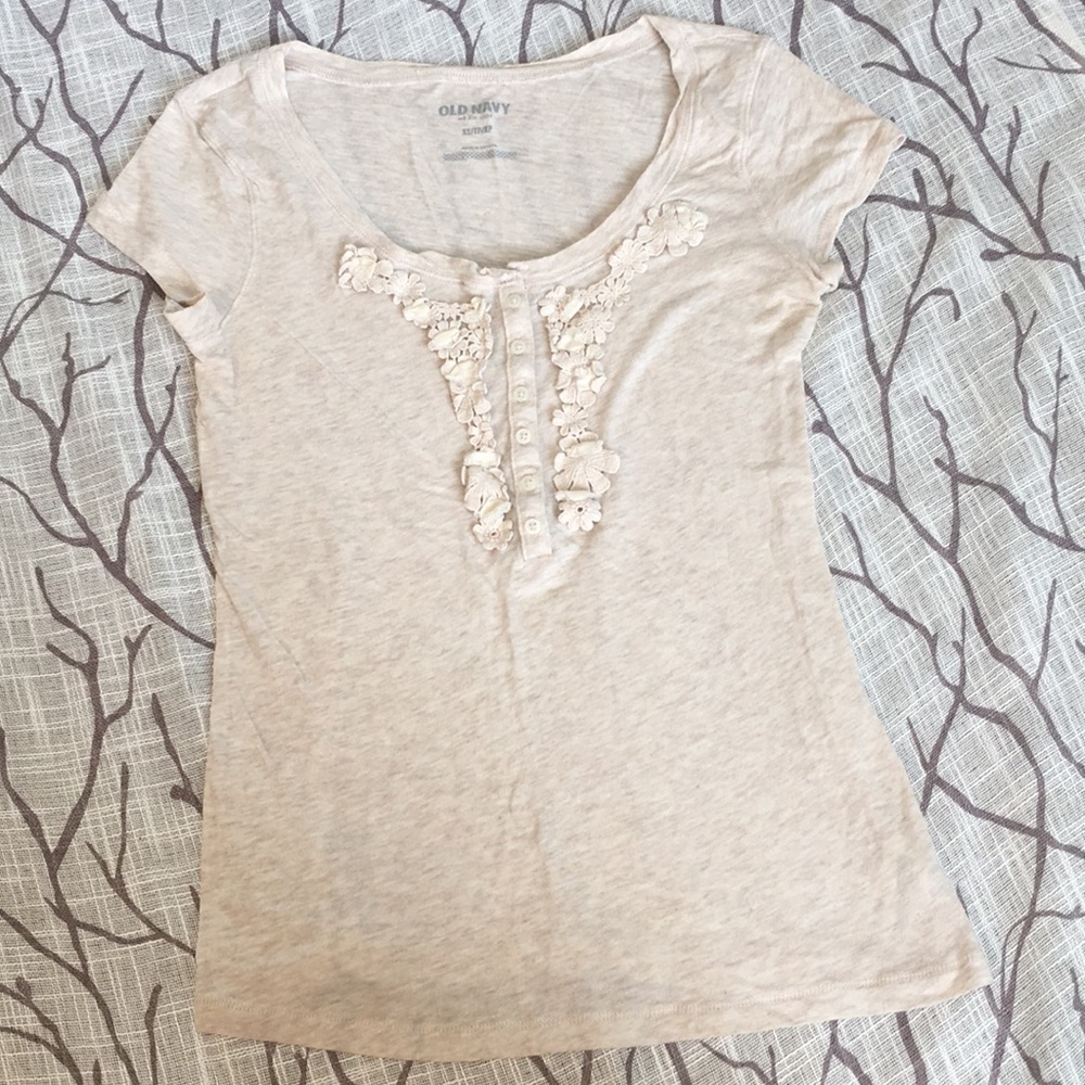 OLd Navy Super Soft Basic Tee with Pretty Flower